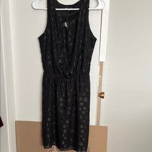 GAP Black Textured Sleeveless Dress